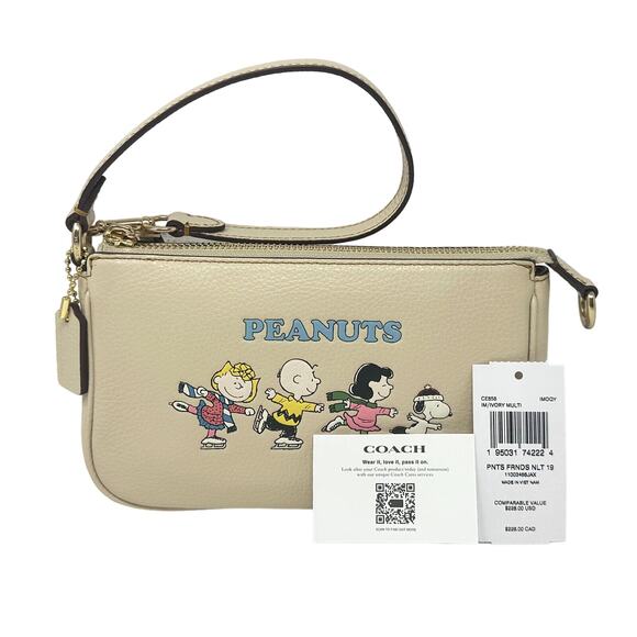 Coach X Peanuts Nolita 19 Purse With Snoopy And Friends Motif Ivory Multi CE858 - Picture 2 of 9